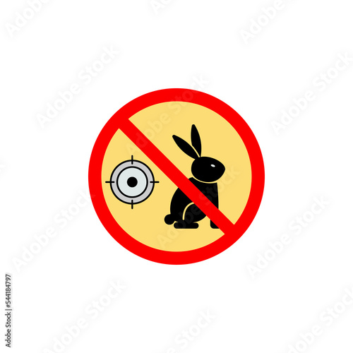 Forbidden hunting rabbit icon can be used for web, logo, mobile app, UI, UX