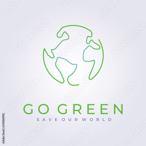 go green, saving the world logo icon template vector illustration design