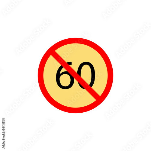 Free Download Forbidden speed 60 icon can be used for web, logo, mobile app, UI, UX - GFXLoad