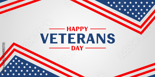 Happy veterans day banner template