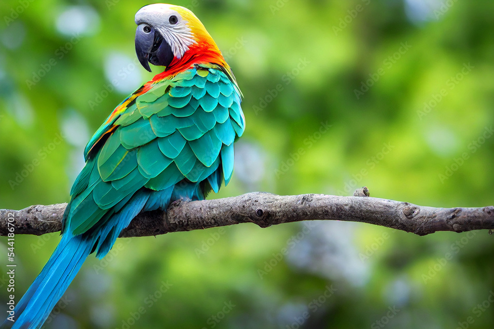 a colorful cacadu parrot sitting on a branch