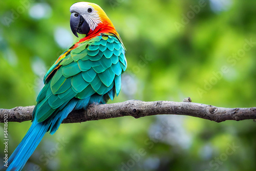a colorful cacadu parrot sitting on a branch photo