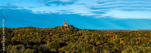 Holy Hill Fall Foliage Drone Panorama