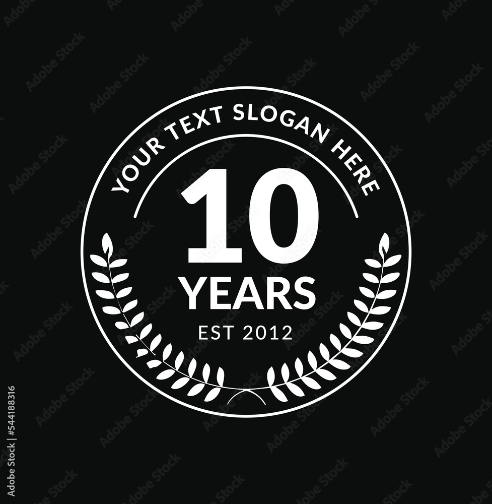 Fototapeta premium 10 years anniversary logo template. Vector and illustration.