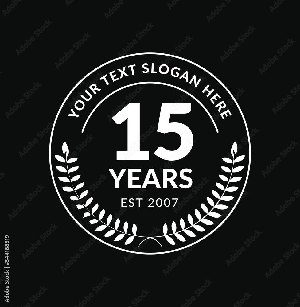 15 years anniversary logo template. Vector and illustration.