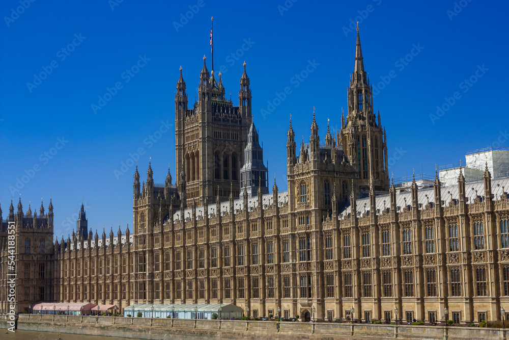 Partial view of the houses of parliament, London