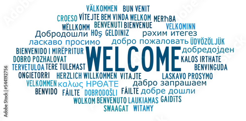Welcome in Different Languages word cloud concept