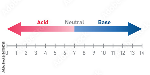 The ph scale diagram. Acid, neutral and base. Scientific vector illustration isolated on white background.
