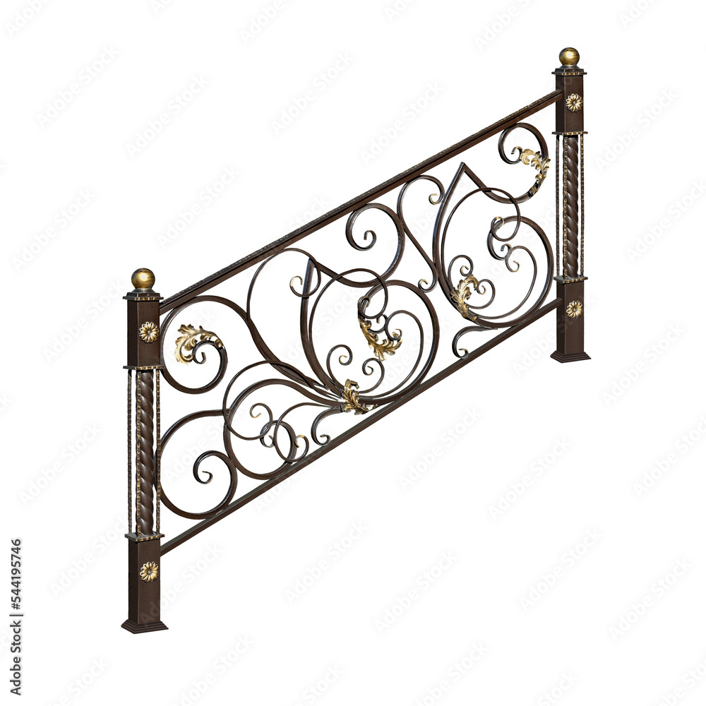 Modern elegant iron railings. Modern elegant iron railings.