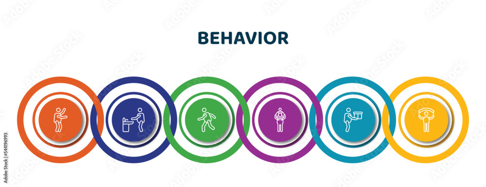 Vetor de editable thin line icons with infographic template ...