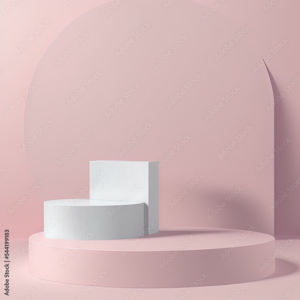 white podium with background for product placement white podium with background for product placement