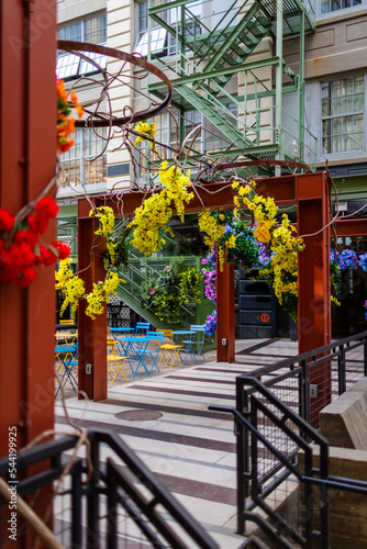 flowery street cafe in the city