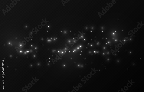 Vector magic dust. White dust png. Magic glow, light effect. Christmas background.