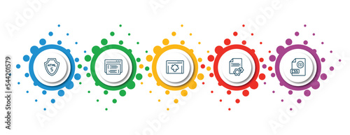 editable thin line icons with infographic template. infographic for programming concept. included html5, page, plugin, article, css file format icons.