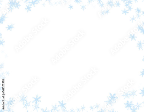 christmas frame with snowflakes on a transparent background