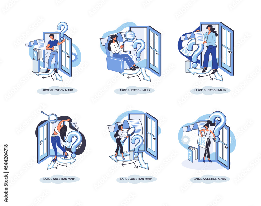 Fototapeta premium Ladge question mark metaphor. Problem and solution concept, question mark. Ask questions and receive answers. Online support center. Solving complex issues, why sign forum. FAQ frequently asked help