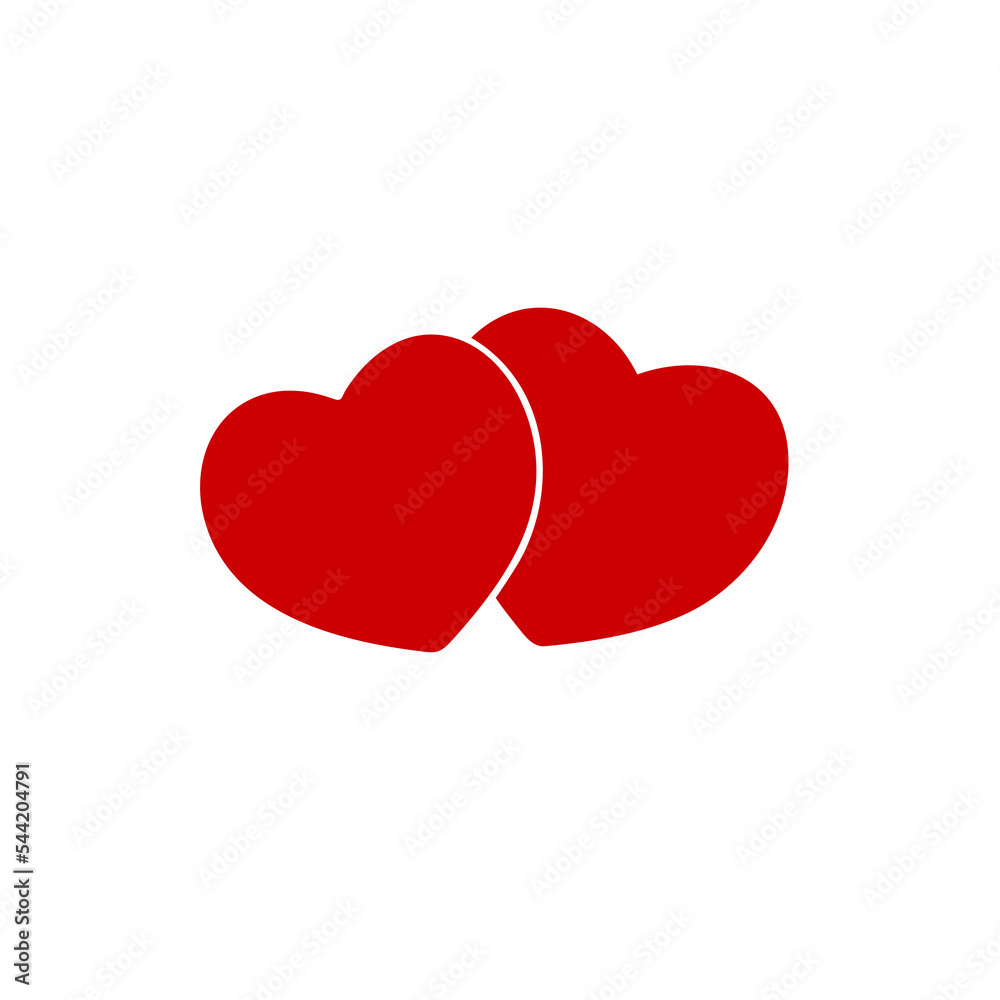 Two red hearts. PNG on transparent background Two red hearts. PNG on transparent background