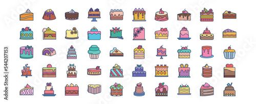 
Collection of icons related to Pastries and sweets, including icons like Butterscotch, Caramel, Cake, Pastry and more. vector illustrations, Pixel Perfect set
