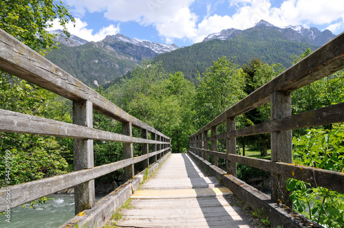 stubaital, holzbrücke