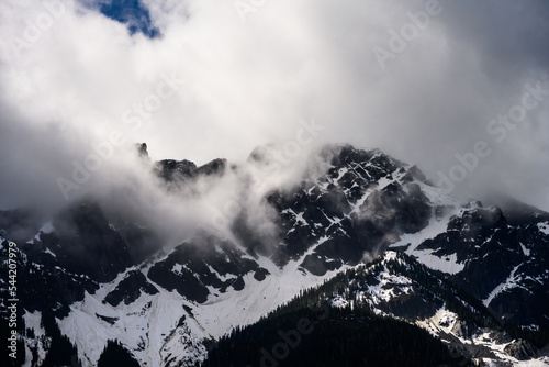 Rugged mountain range with high snow-covered peaks, Pemberton, British Columbia, Canada © knelson20