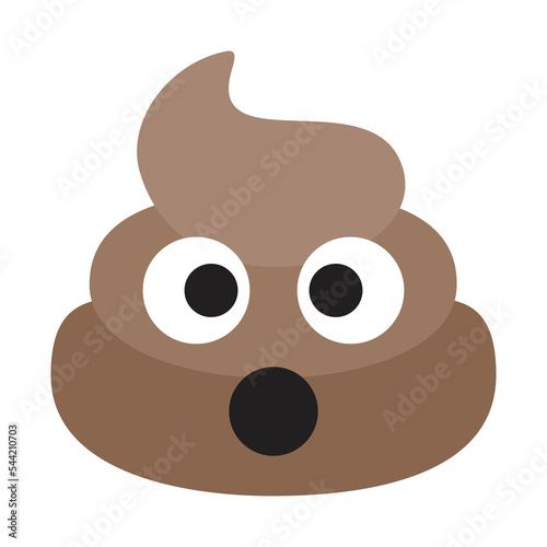 Pile of Poo flat vector icon. A swirl of brown poop sign design.