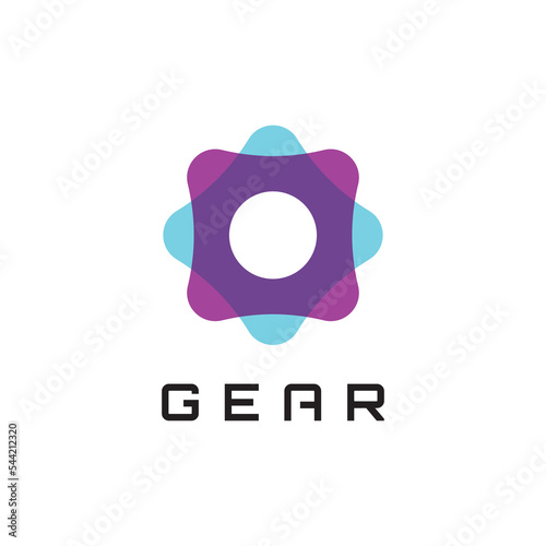 Modern gear logo design illustration vector template