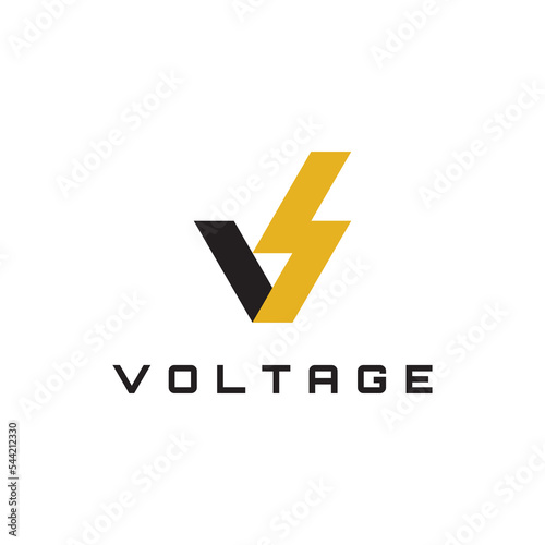 Electrical logo letter V illustration symbol vector template