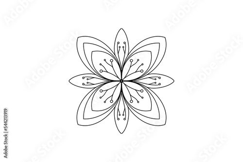Mandala - simpel / einfach - zum ausmalen - schwarz weiß - Vorlage Template  photo