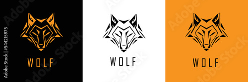 Wolf Symbol Logo. Wolf Head Tattoo Design. Wolf Vector Illustration.