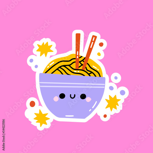 Comics drawing plates Japanese noodles. Vector hand drawn isolated illustration for t-shirts, postcards, posters, prints. Cartoon kawaii journal sticker.
Fast food isolated illustration