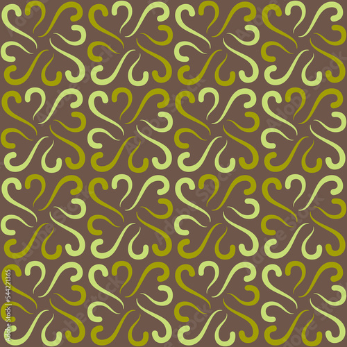 Seamless tile pattern in traditional style. Simple abstract spiral shapes. Flat vector graphics.