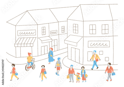 街に住む様々な人たち_色