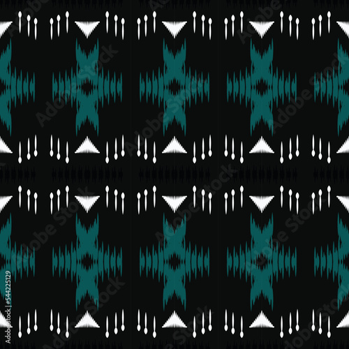 ikat flowers batik textile seamless pattern digital vector design for Print saree Kurti Borneo Fabric border brush symbols swatches stylish