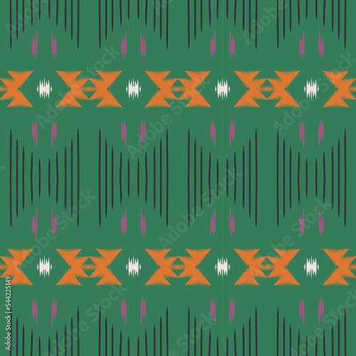 ikat print batik textile seamless pattern digital vector design for Print saree Kurti Borneo Fabric border brush symbols swatches designer