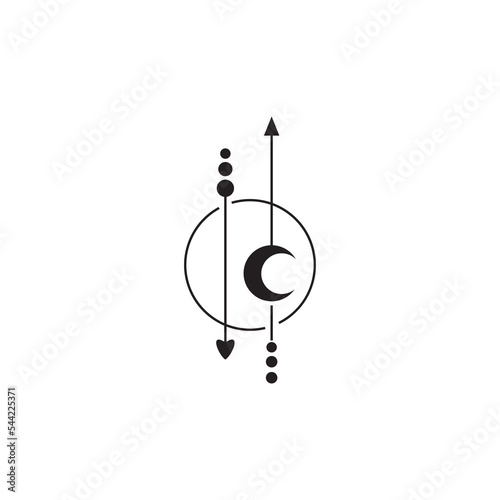 arrow and moon decoration circle vector design