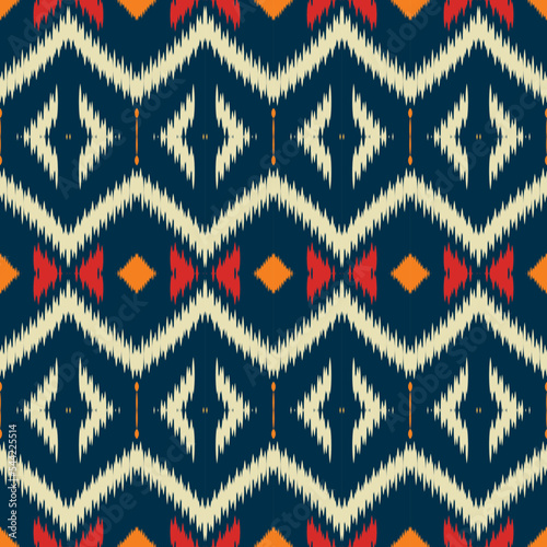 ikat texture batik textile seamless pattern digital vector design for Print saree Kurti Borneo Fabric border brush symbols swatches cotton