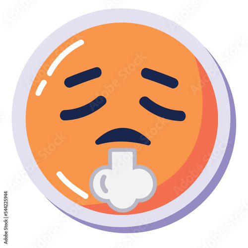 tired emoji orange character