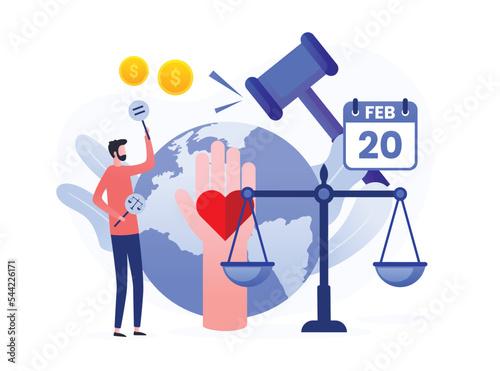 World day of social justice vector illustration