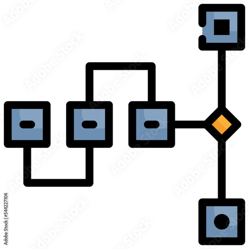 work number process flow strategy icon filled outline