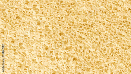 Yellow sponge realistic texture. Toasted bread background. Brown rough stone pattern. Porous rock banner. Food product macro view