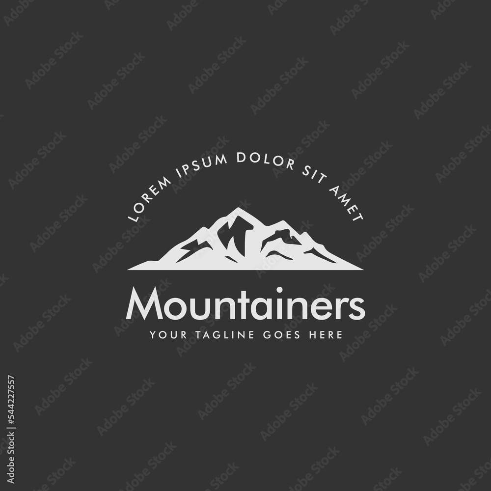 Simple modern mountain adventure logo design.Mountain logo design vector illustration, outdoor adventure . Vector graphic for t shirt and other uses.