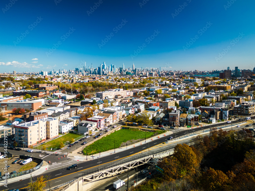 Fototapeta premium Aerial Drone of Jersey City