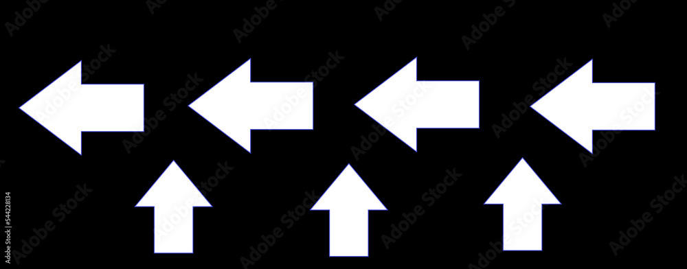 black and white arrows
