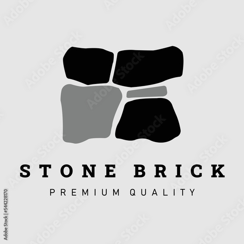 stone brick home logo vector illustration design