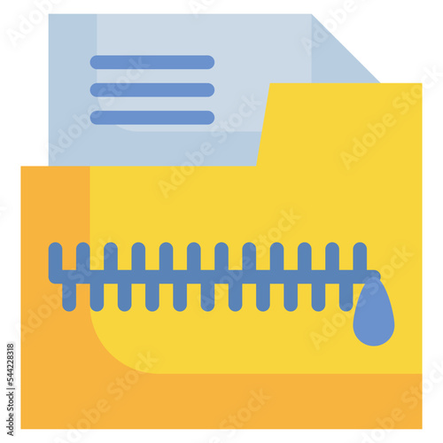 zip compress file data storage icon flat style