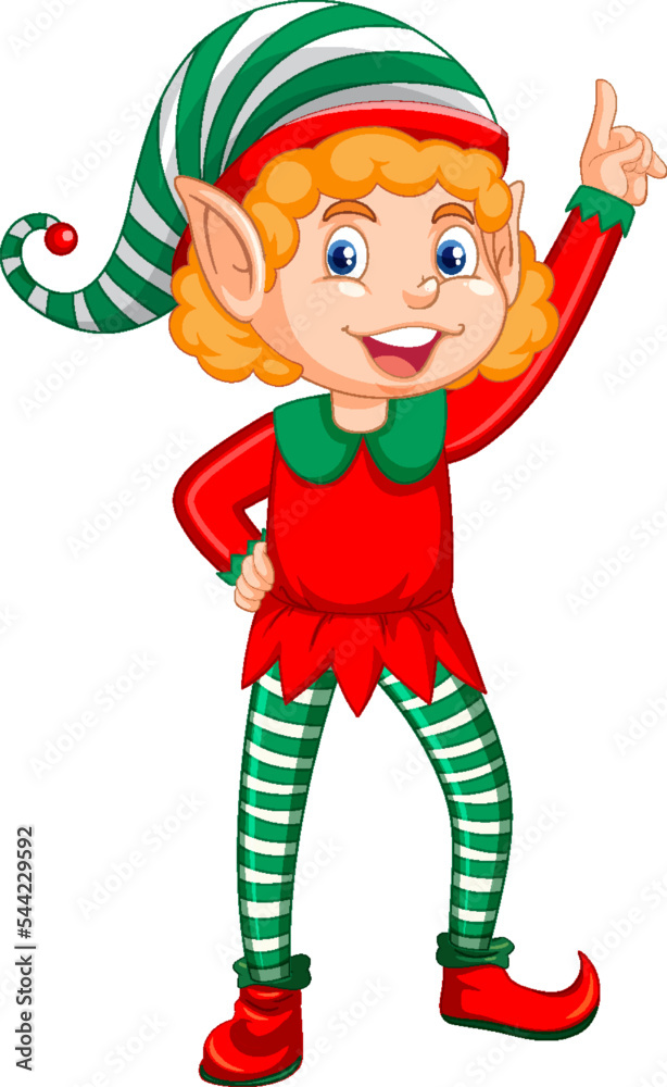 Cute kid wearing elf costume cartoon Cute kid wearing elf costume cartoon