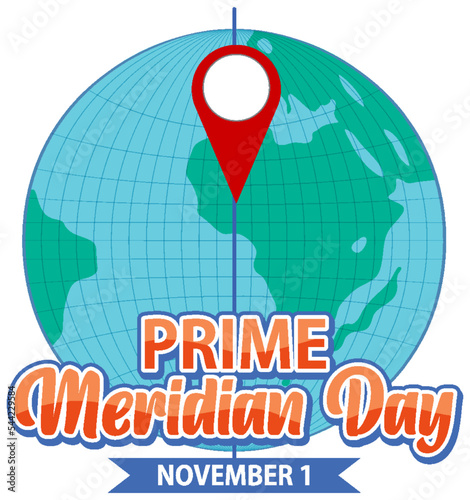 Prime meridian day text for poster or banner design