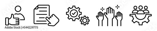Conjunto de iconos de administración. Gestión empresarial, administración, buen servicio. Ilustración vectorial