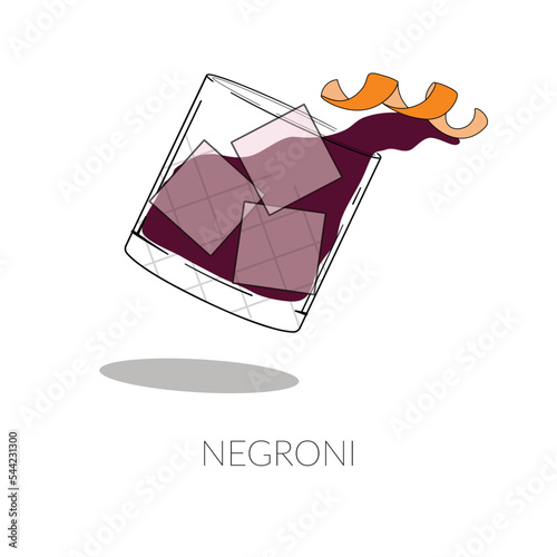 Negroni cocktail illustration