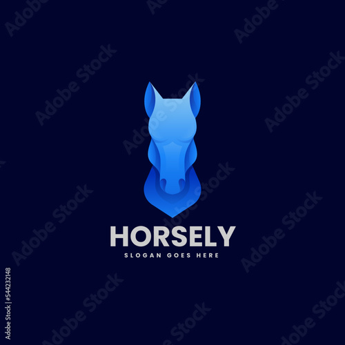 Vector Logo Illustration Horse Gradient Colorful Style.